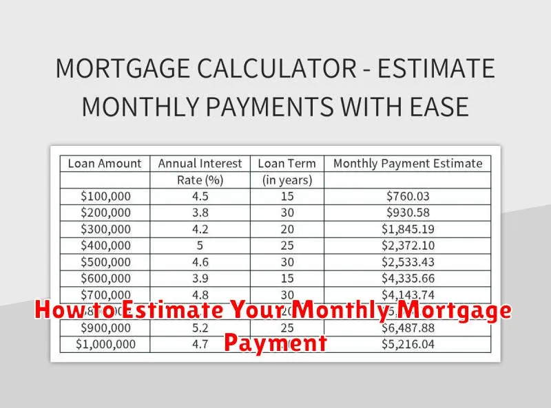 How to Estimate Your Monthly Mortgage Payment